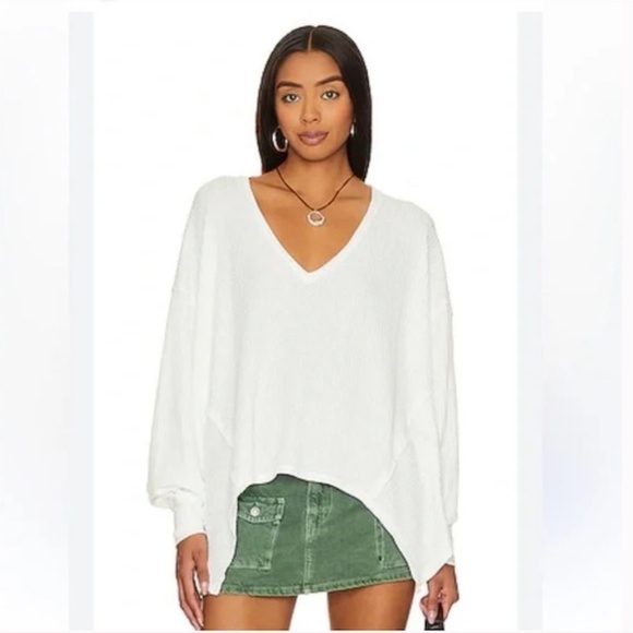 We The Free Coraline Oversized Thermal Top White Size Medium - Picture 1 of 14